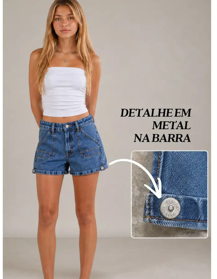 SHORT JEANS BOLSO CHAPADO